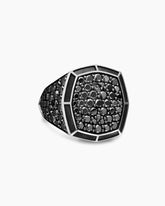 Streamline® Bold Signet Ring in Sterling Silver with Black Diamonds, 23.4mm
